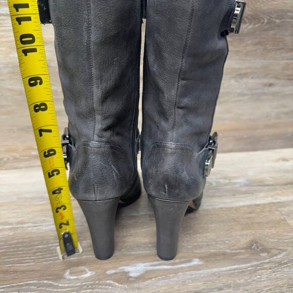 Vince Camuto Callison Gray Leather Heeled Boots Women's Size 8 - Picture 3 of 7